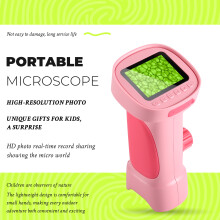 Digital Microscope for Kids Microscope Camera with 2.4" IPS Screen 1000x Zoom Portable Children Microscope