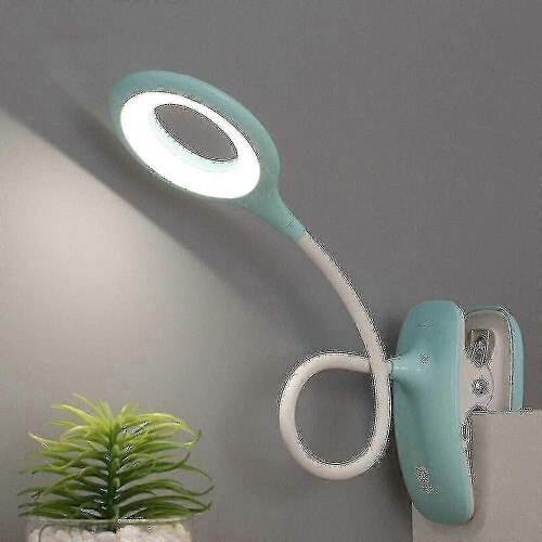 (Blue) Led Clip-on Reading Lamp Dimmable Eye Protection Table Lamp