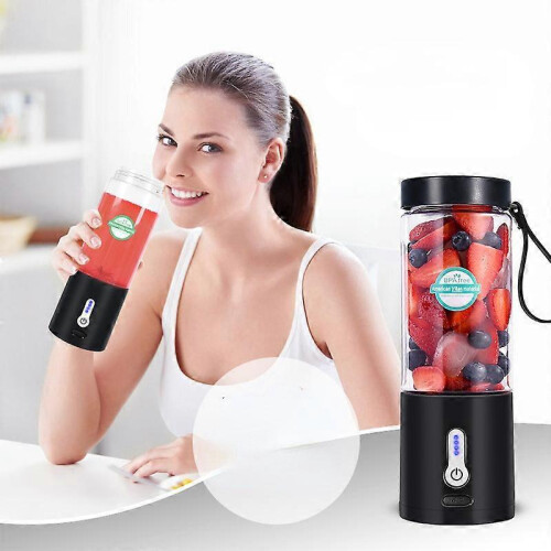 (BLACK) Juicing Cup Hand Juicer Fruit Blender Portable Juicer Electric Blender 1