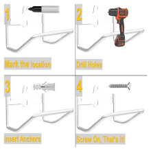 Heavy Duty Ladder Rack Hanger for Garage Wall Storage, Folding Chair & Stroller Holder, Easy Install Space Saver