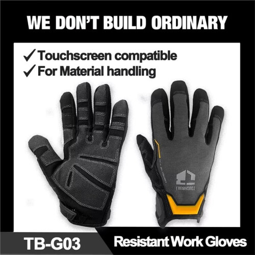 TOUGHBUILT Durable Work Gloves TB-G03 Compatible with Touchscreen, Suitable for Material Handling Safety Work Gloves L 2