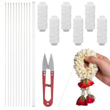 Lei Making Kit Long Sewing Needles-Waxed Cord for Graduation Party Supplies Flower Wreath-Sewing Accessory A