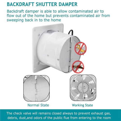 6" Metal Exhaust Fan Bidirectional Ventilation for Ceiling and Pipe Installation 2