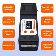 Pelador Térmico de Fibra Óptica Recargable con Pantalla LCD y Calentamiento Uniforme, Cuchilla Ancha, 48 Núcleos, 3500 MAh