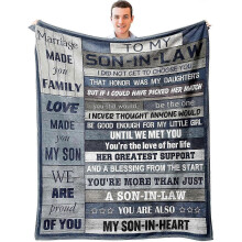 Son In Law Blanket 60x50, Son In Law Gifts From Mother In Law, To My Son In Law Gifts, Son-in-law Gifts Throw Blanket, Best Christmas/birthday Gift Id