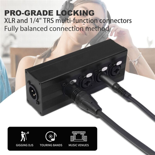 3Pin XLR Cable Extender Balanced Audio Splitter for Live Stage,Lighting,Audio Recording Studio 2