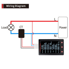 Peacefair High-Precision AC Digital Display Meter 80-260V/100A Voltage Current and Power Meter Overload Alarm Closure