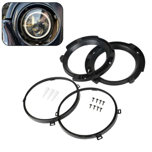 Headlight Ring Set for Jeep Wrangler Jk 2007-2017 7 Inch Mounting Brackets