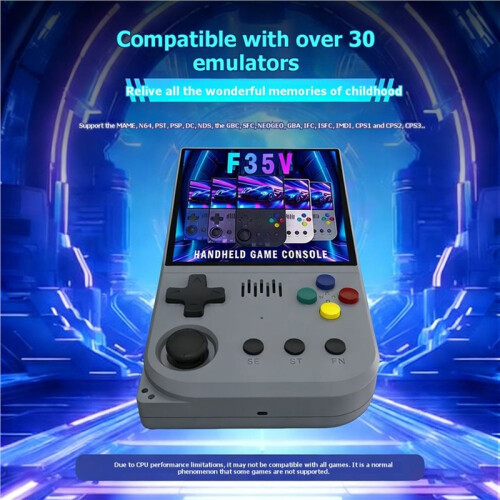 F35V 3.5Inch Classic Game Console Open Source Linux System 64G Support 30+ Emulators PSP Game Console Retro Arcade 2