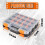 Tool Box with Transparent Lid, Double-Sided 34-Compartment Organizer with Removable Dividers, 2 Pack 7