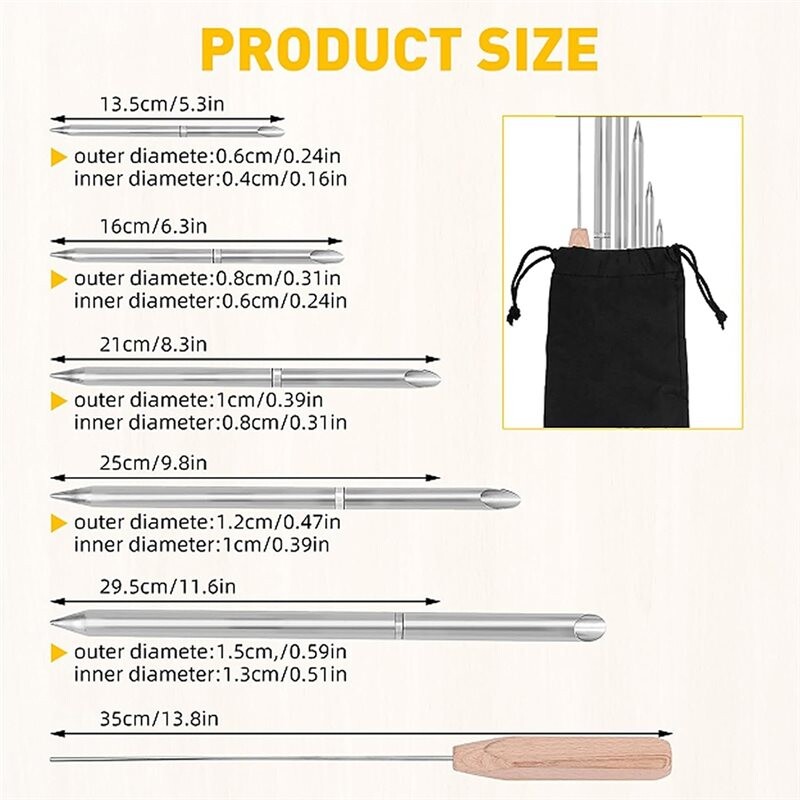 Hir Rope 7-Piece Stainless Steel Rope Splicing Tool Set for Various Rope ...
