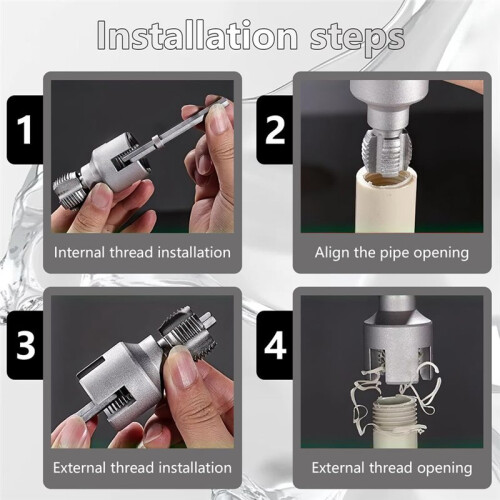 PVC Pipe Thread Cutting Tool Kit for DN15 DN20 Pipes with Integrated Internal & External Threading 2
