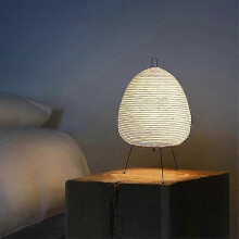 (UK Plug, Blank Lamp) Japanese Akari Wabi-sabi Noguchi Yong Printed Rice Paper Table Lamp Bedroom Bedside Loft Homestay Cafe Desktop Decor Lighting