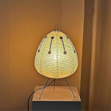 (US Plug, Print Lamp) Japanese Akari Wabi-sabi Noguchi Yong Printed Rice Paper Table Lamp Bedroom Bedside Loft Homestay Cafe Desktop Decor Lighting
