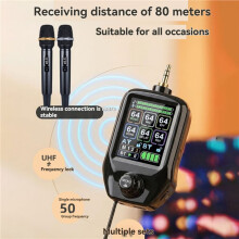 Wireless Microphone Fixed Frequency 1 Channel Lavalier Microphone for Party Karaoke Professional Church Show Meeting