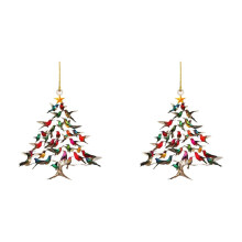 2X Enfeite de Natal em Forma de Beija-Flor, Enfeites Coloridos de Beija-Flor para Pendurar Na Árvore, Pingente em Forma de Árvore de Natal