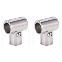 2X Conector de Tubo em T de 90, 1 Pol./25,4 mm de Diâmetro Interno, Separável, Acessórios para Corrimão de  em Aço Inoxidável, Encaixe de Tubo