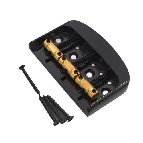 Electric Guitar Bridge with Brass Saddle Adjustable  Binding Fixed Bridge 83x53mm String Space 10.8mm 2