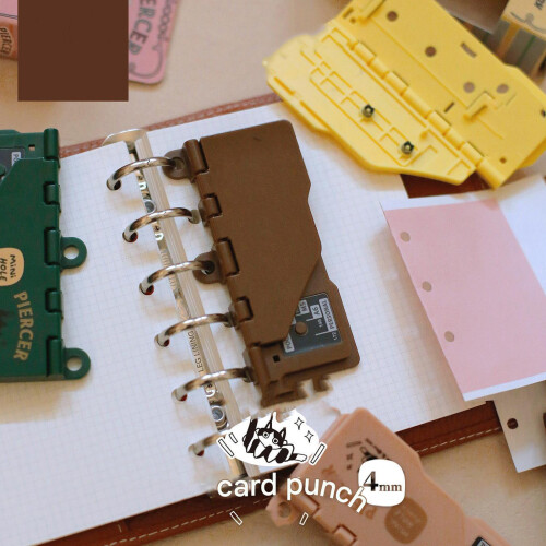 Plastic Hole Puncher with Hole Size for A7 Paper-brown 2