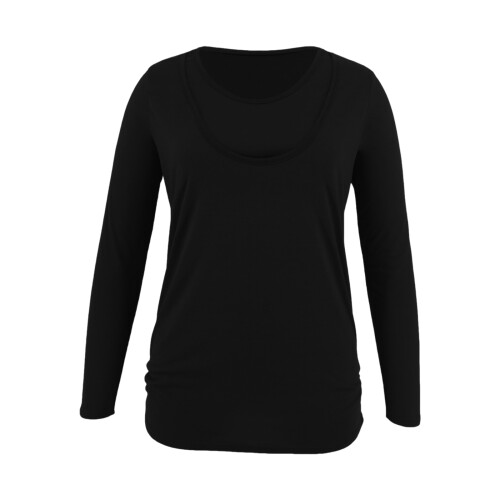 Easy Feeding Nursing Tops for Nursing Moms Hide-Black L