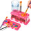 Automatic Brush Cleaning Cleaner Device with Water-rose red 1
