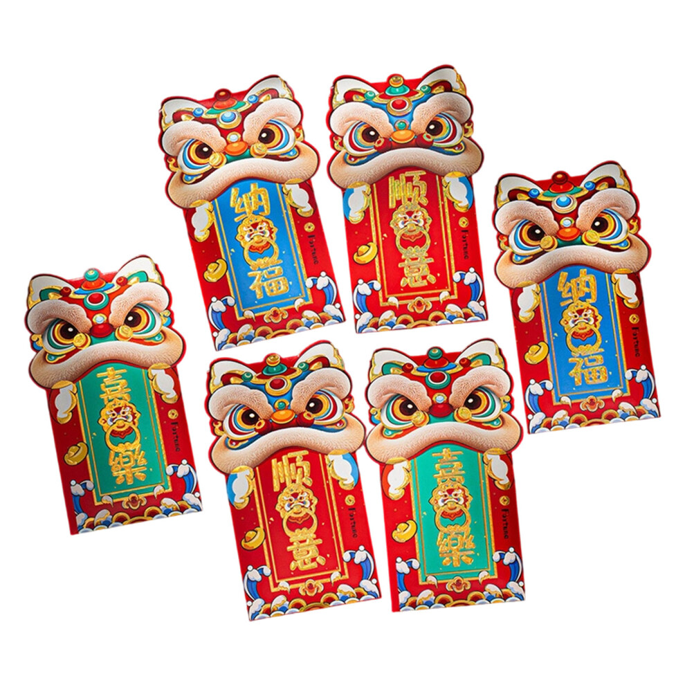 6Pcs 2026 Horse Year Envelope Money-Be Happy And Blessed Red