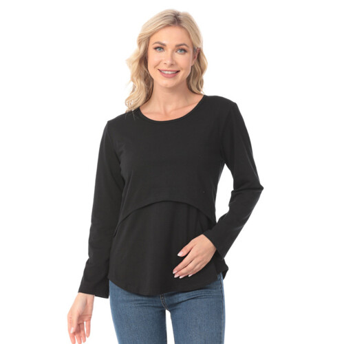 Inclusive Sizing Breastfeeding Top Safe Cotton-Black XXL