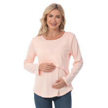 Size Inclusive Breastfeeding Blouse In Soft Cotton for-Pink XL