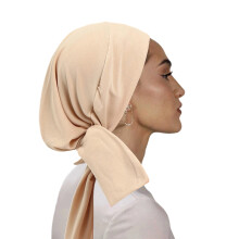 Multipurpose Head Wrap Elastic Turban for Wedding Elegant-Beige