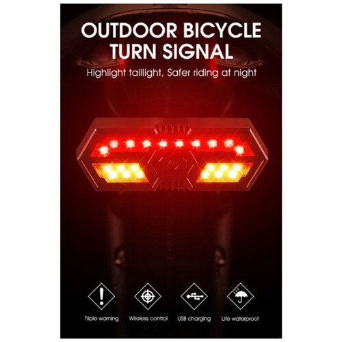 2X Bicycle Wireless Remote Control Turn Signal  Bicycle LED Tail Light 1
