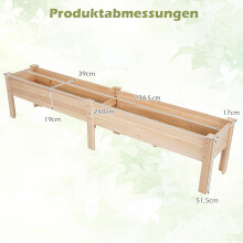 Hochbeet aus Holz mit Abflusslöchern, 2 Pflanzzonen