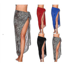 (Black) Women'S Beach Sarong Pareo Chiffon Bikini Wrap Skirt Cover Up For Swimwear