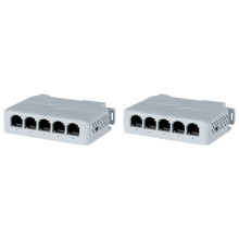 Extensor POE de 5 Puertos de 10/100 Mbps, 1 Entrada y 4 Salidas, Repetidor de Conmutador de Red Compatible con para IEEE802.3af/At/Bt para Conmutador