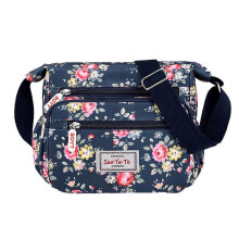 nylon floral crossbody bag for women travel handbags with adjustable strap