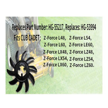 55217 Lawn Mower 10 Blade Transmission Fan, 53994 7" Inch Fan for Cub Cadet L LX LZ 48" 54" 60" Lawn Mower 607729 602094