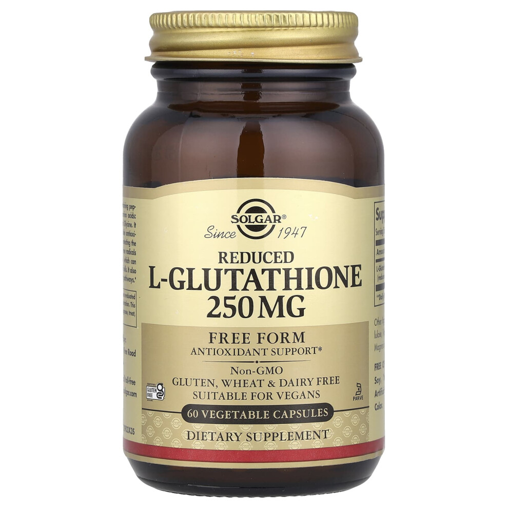 Solgar , Reduced L-Glutathione, 250 Mg, 60 Vegetable Capsules