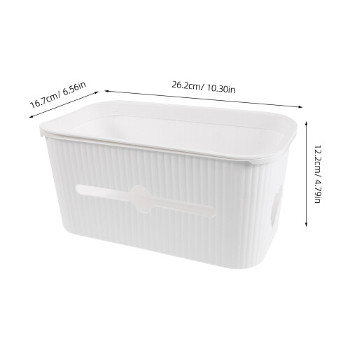 White Plastic Diaper Basket Hanging Baby Bedside Storage Caddy 1
