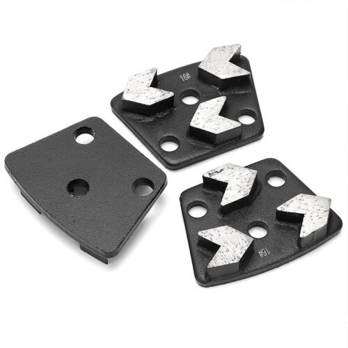 Conjunto de 3 Discos de Polimento Trapezoidais de 16 Polegadas para Esmerilhadeira de Concreto, Ferramenta de Corte e Desbaste