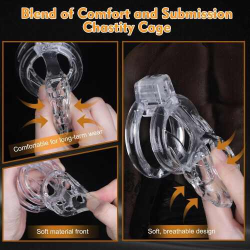 Soft Silicone Protective Cage Device Lightweight Breathable Adjustable Locking System with 6 Rings Transparent Ergonomic Wellness Accessory 1