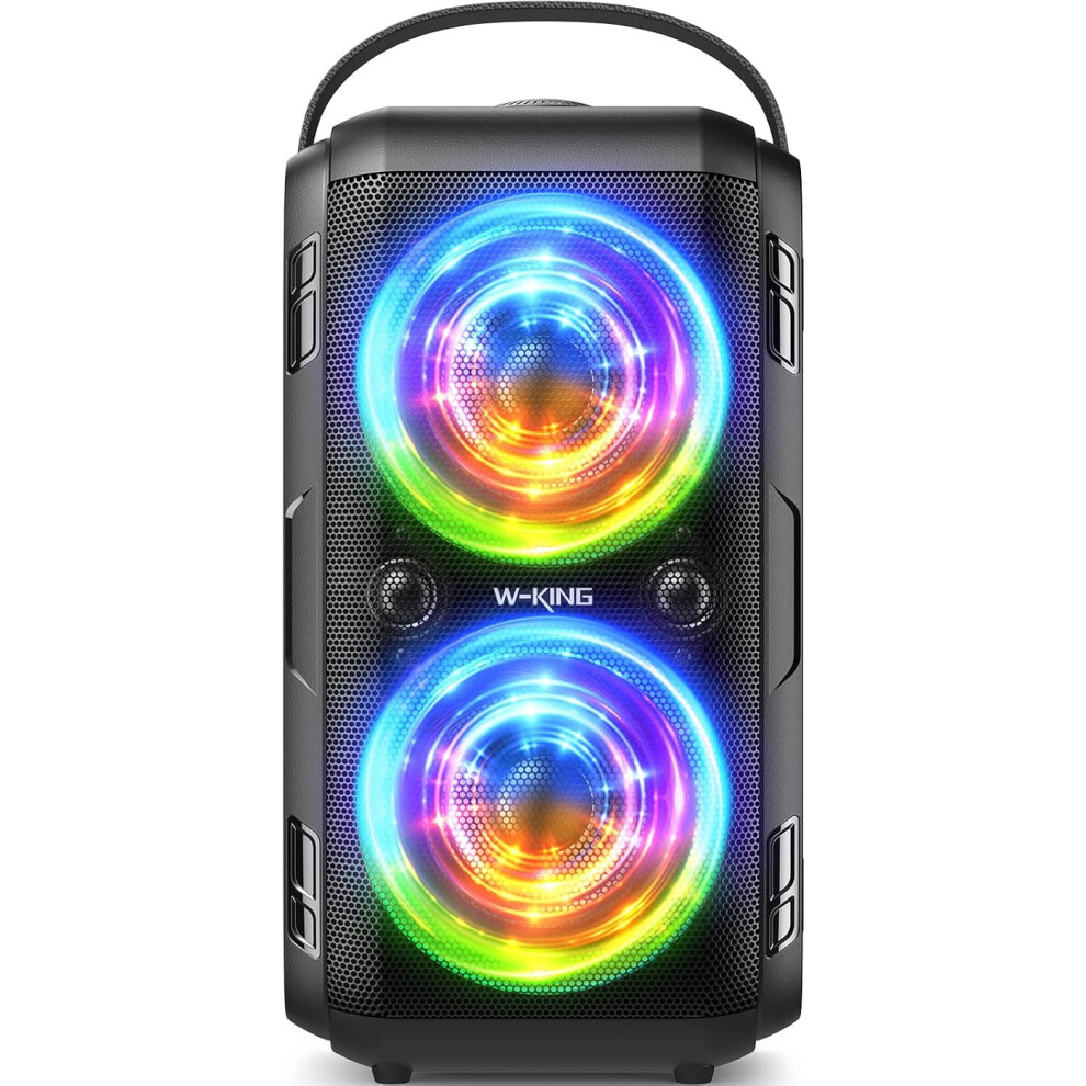 W-King T9-2 180W Peak Bluetooth Speaker - 105Db, 80W Rms, Deep Bass, Led Show, Outdoor, Ipx5, 24H Playtime, True Wireless Stereo Light 6963199598182