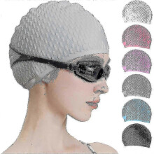(gray) 2025 Silicone Swim Cap for Comfortable Swimming - Suitable for All Hair Lengths, Men & Women