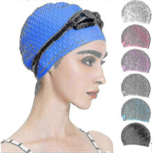 (Dark Blue) 2025 Silicone Swim Cap for Comfortable Swimming - Suitable for All Hair Lengths, Men & Women