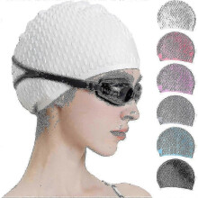 (white) 2025 Silicone Swim Cap for Comfortable Swimming - Suitable for All Hair Lengths, Men & Women