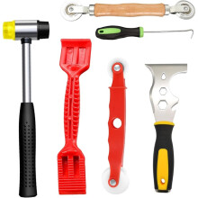 6 PCS Window Glazing Tool Kit, Glazing Tools 16-in-1 Steel Scraper Ruber Hamme Red Window Roller for Window Doors