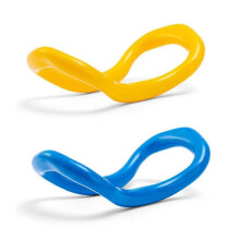(Yellow Blue) Yoga Ring Pair - Stretch, Support & Resistance for Yoga, Pilates & Mobility Training - Strong & Flexy Circles of Zen