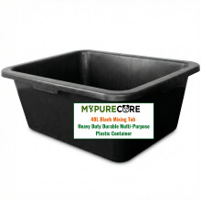40L Heavy Duty Black Mixing Tub Rectangular Utility Plastic Container for DIY Gardening & More - MYPURECORE