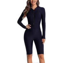(M, Navy 1516) Rash guard swimsuit for ladies one piece surfing swimwear