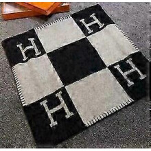 (Black 45X45cm(Only pillowcase) New Wool Cashmere Throw Plaid Blankets Pillow Sofa Bedding Shawl Xmas Gift ~~~~~