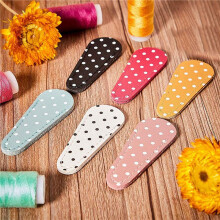 12 Pieces Embroidery Scissors Sheath Polka Dot Scissors Protective Cover Scissors Leather Sheath for Scissors Protection