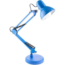 Vintage Retro Articulated Led Desk Lamp | Adjustable 34-67cm | E27 Lighting, Metal, Blue [energy Class A]